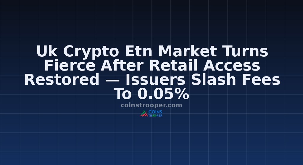 Uk Crypto Etn Market Turns Fierce After Retail Access Restored — Issuers Slash Fees To 0.05%