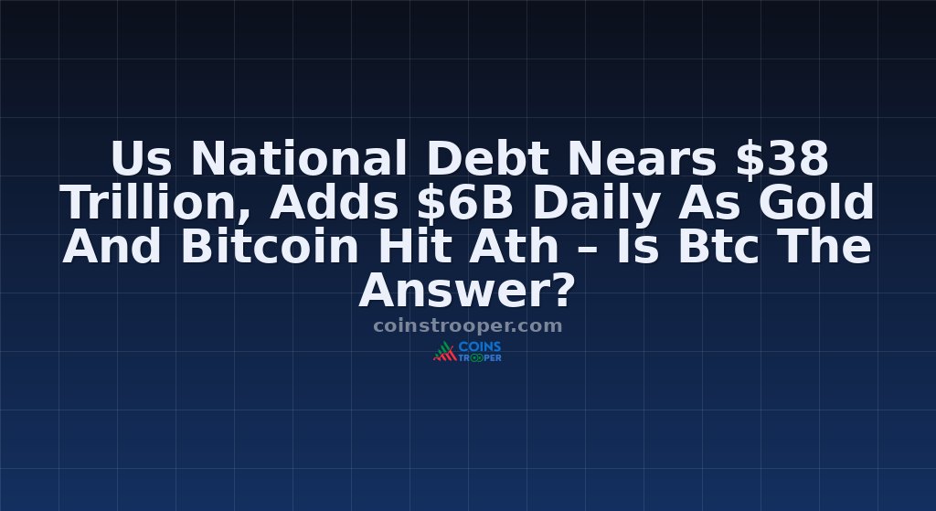Us National Debt Nears $38 Trillion, Adds $6B Daily As Gold And Bitcoin Hit Ath – Is Btc The Answer?