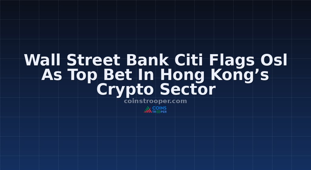 Wall Street Bank Citi Flags Osl As Top Bet In Hong Kong’s Crypto Sector