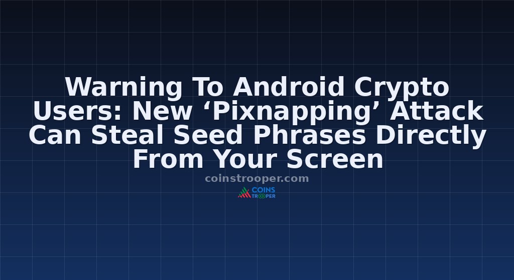 Warning To Android Crypto Users: New ‘Pixnapping’ Attack Can Steal Seed Phrases Directly From Your Screen