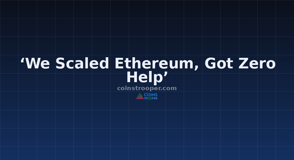 ‘We Scaled Ethereum, Got Zero Help’