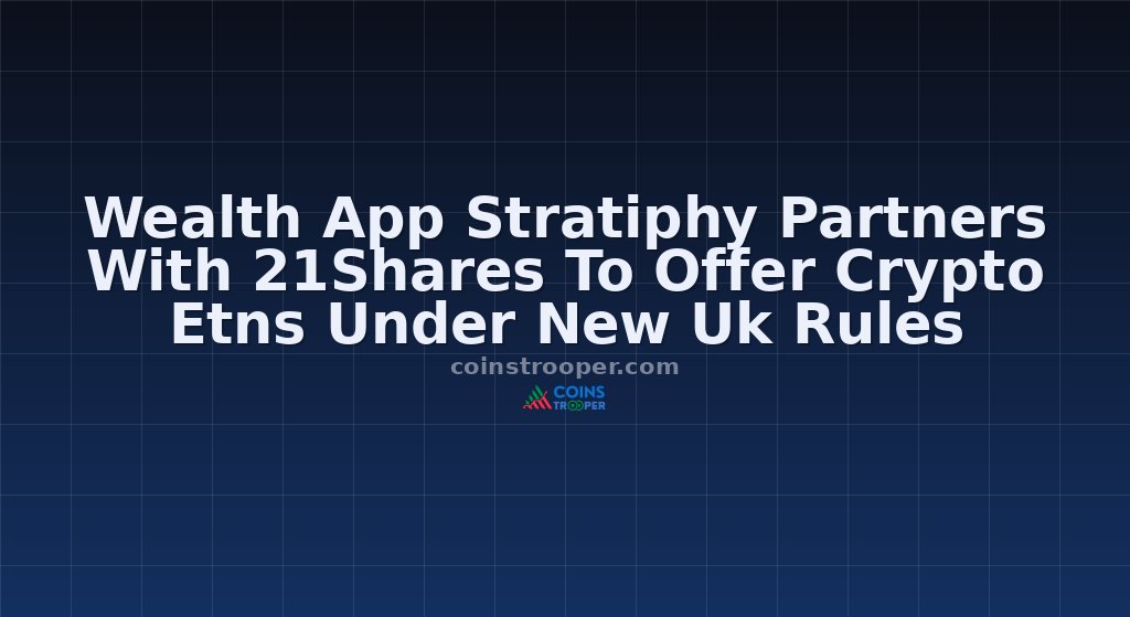 Wealth App Stratiphy Partners With 21Shares To Offer Crypto Etns Under New Uk Rules