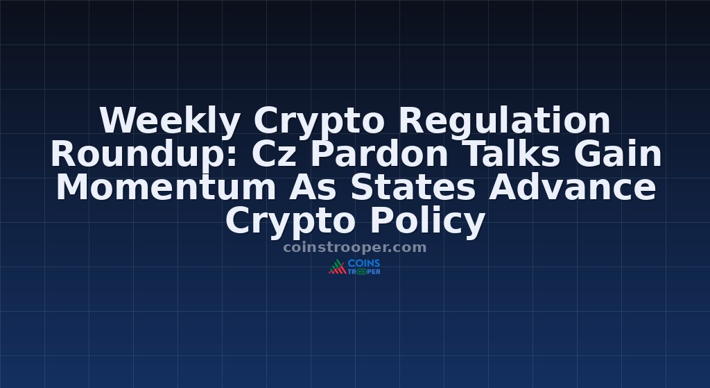 Weekly Crypto Regulation Roundup: Cz Pardon Talks Gain Momentum As States Advance Crypto Policy