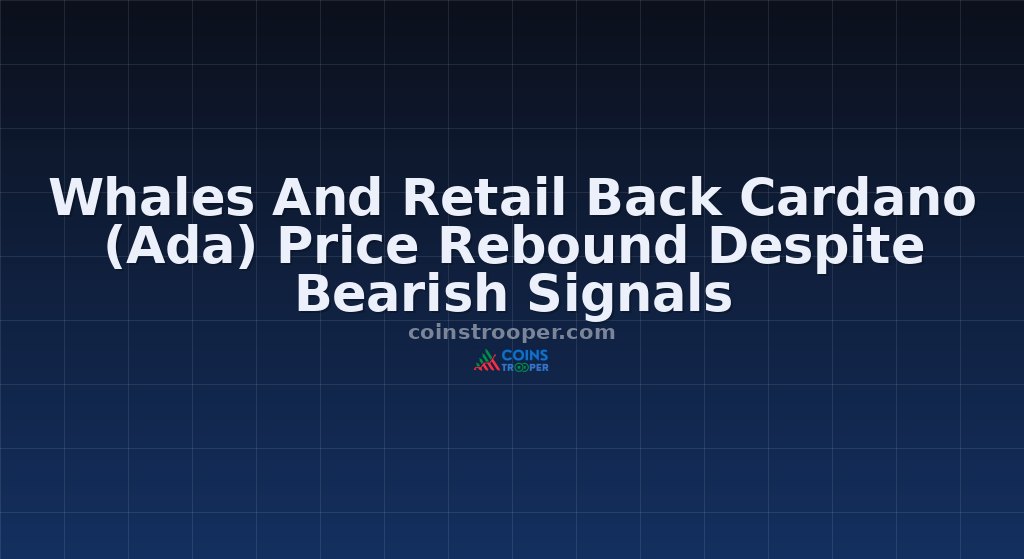 Whales And Retail Back Cardano (Ada) Price Rebound Despite Bearish Signals