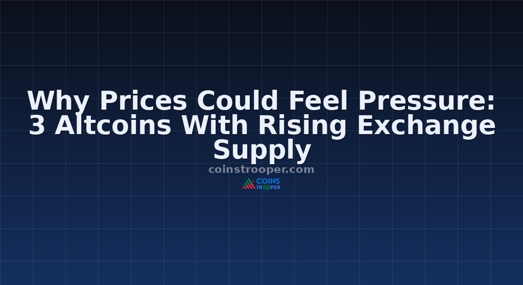 Why Prices Could Feel Pressure: 3 Altcoins With Rising Exchange Supply