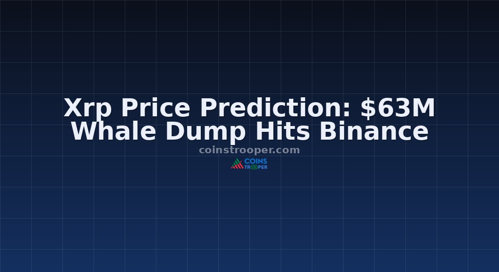 Xrp Price Prediction: $63M Whale Dump Hits Binance