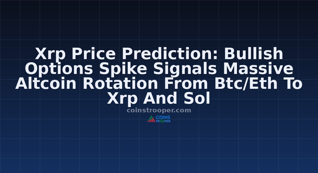Xrp Price Prediction: Bullish Options Spike Signals Massive Altcoin Rotation From Btc/Eth To Xrp And Sol