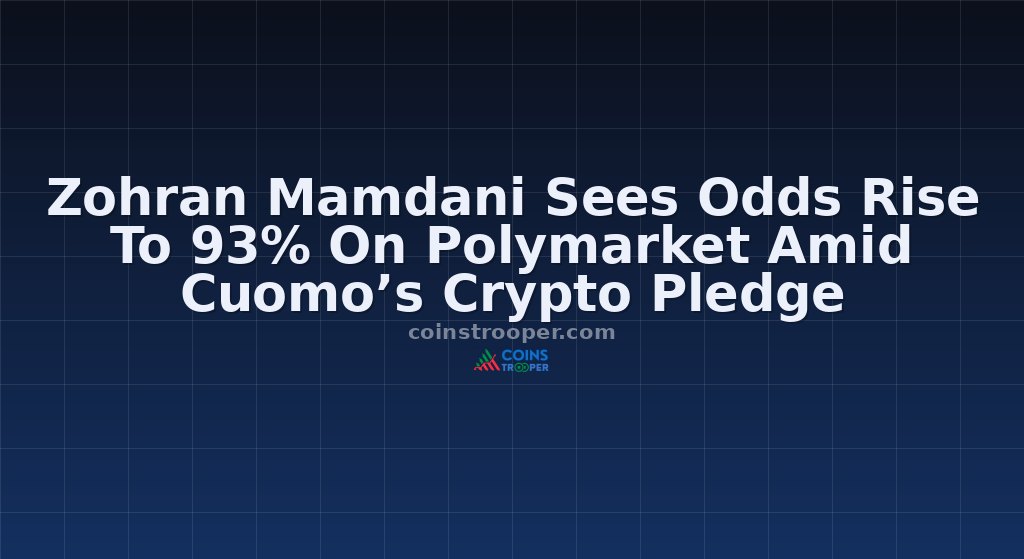 Zohran Mamdani Sees Odds Rise To 93% On Polymarket Amid Cuomo’s Crypto Pledge