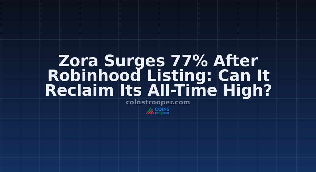 Zora Surges 77% After Robinhood Listing: Can It Reclaim Its All-Time High?