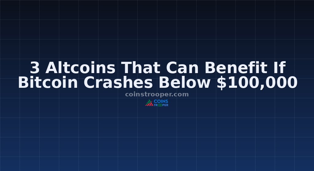 3 Altcoins That Can Benefit If Bitcoin Crashes Below $100,000