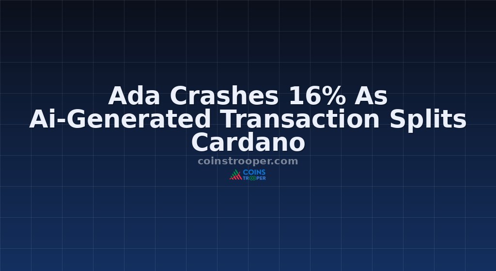 Ada Crashes 16% As Ai-Generated Transaction Splits Cardano