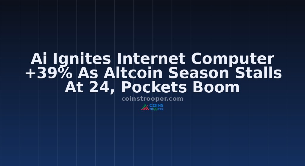 Ai Ignites Internet Computer +39% As Altcoin Season Stalls At 24, Pockets Boom