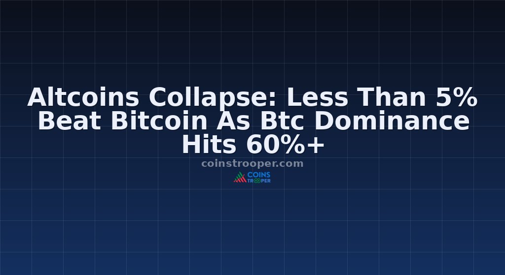 Altcoins Collapse: Less Than 5% Beat Bitcoin As Btc Dominance Hits 60%+
