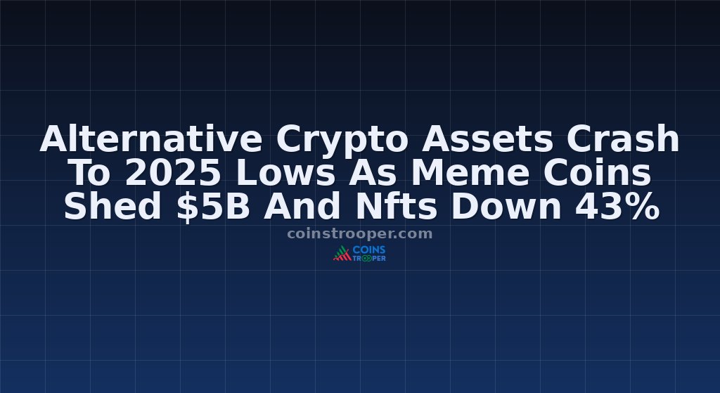 Alternative Crypto Assets Crash To 2025 Lows As Meme Coins Shed $5B And Nfts Down 43%