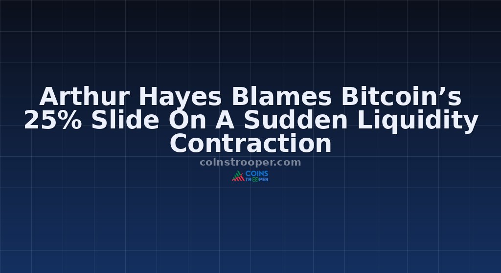 Arthur Hayes Blames Bitcoin’s 25% Slide On A Sudden Liquidity Contraction