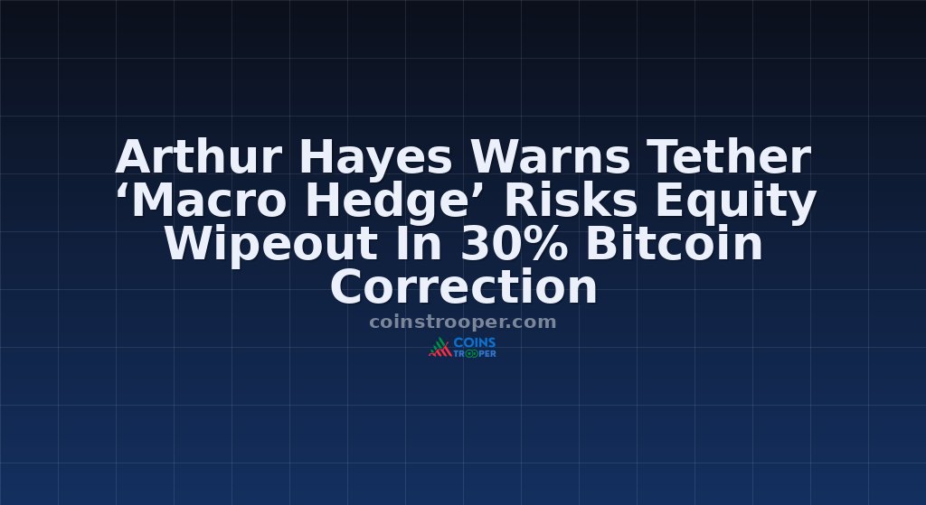 Arthur Hayes Warns Tether ‘Macro Hedge’ Risks Equity Wipeout In 30% Bitcoin Correction