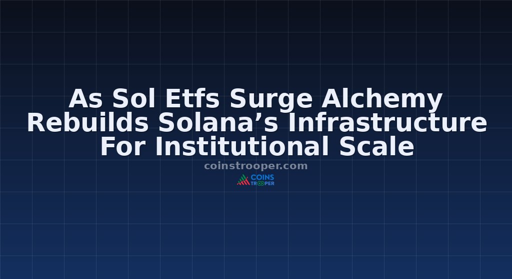 As Sol Etfs Surge Alchemy Rebuilds Solana’s Infrastructure For Institutional Scale