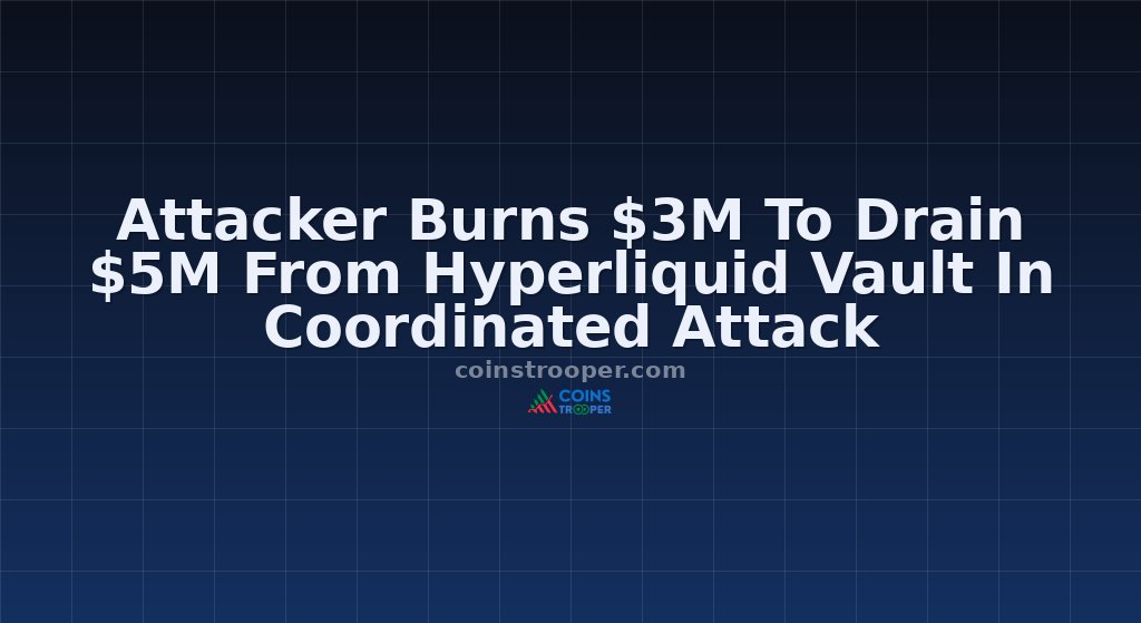 Attacker Burns $3M To Drain $5M From Hyperliquid Vault In Coordinated Attack