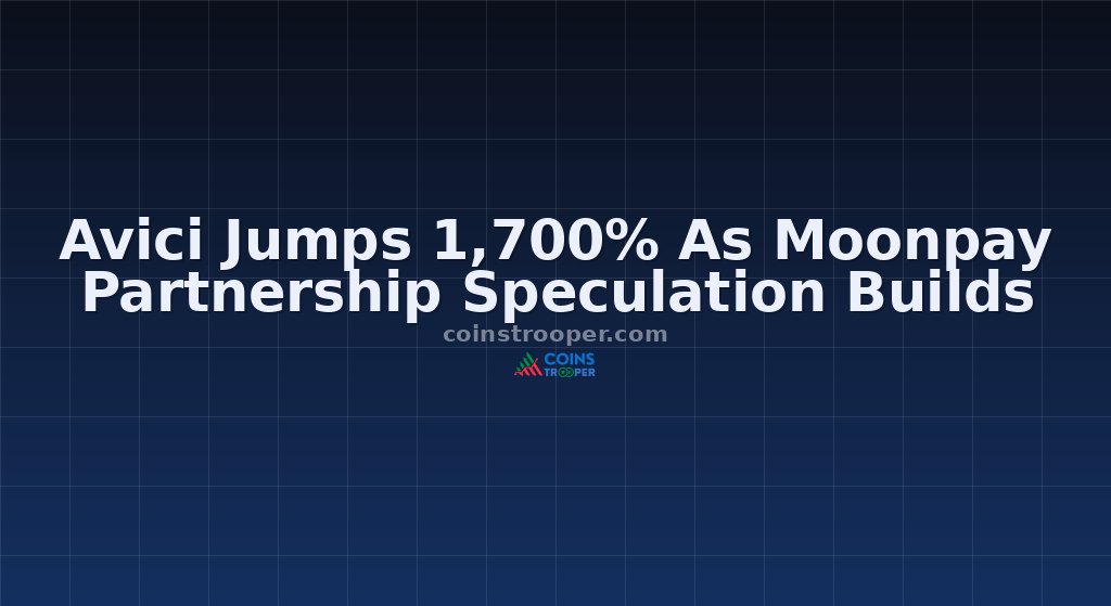 Avici Jumps 1,700% As Moonpay Partnership Speculation Builds