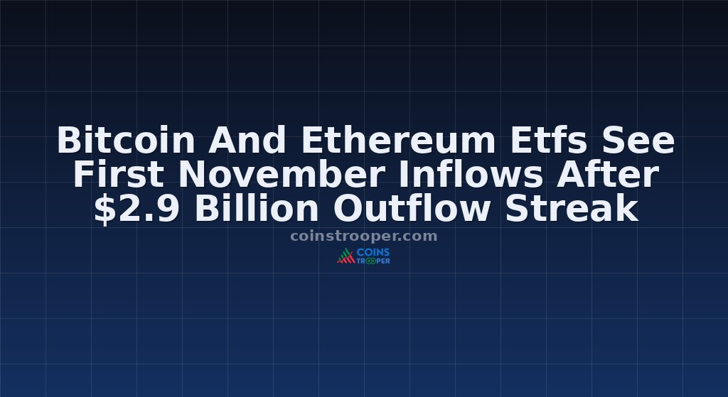 Bitcoin And Ethereum Etfs See First November Inflows After $2.9 Billion Outflow Streak