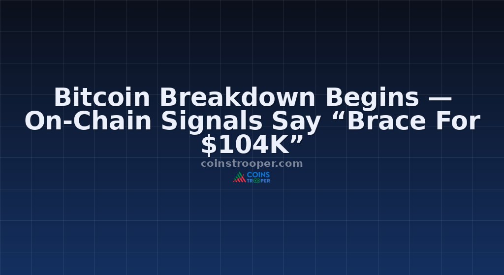 Bitcoin Breakdown Begins — On-Chain Signals Say “Brace For $104K”