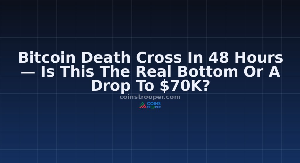 Bitcoin Death Cross In 48 Hours — Is This The Real Bottom Or A Drop To $70K?