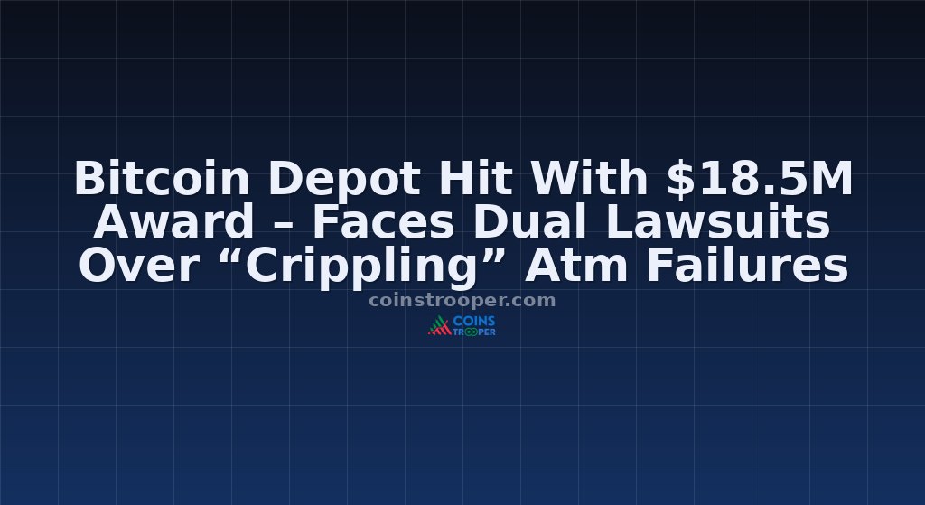 Bitcoin Depot Hit With $18.5M Award – Faces Dual Lawsuits Over “Crippling” Atm Failures