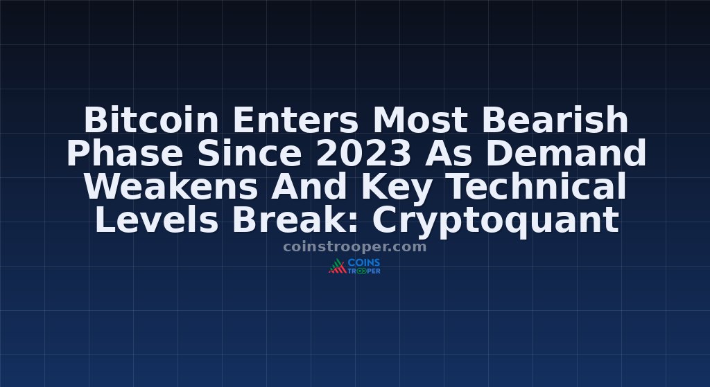 Bitcoin Enters Most Bearish Phase Since 2023 As Demand Weakens And Key Technical Levels Break: Cryptoquant