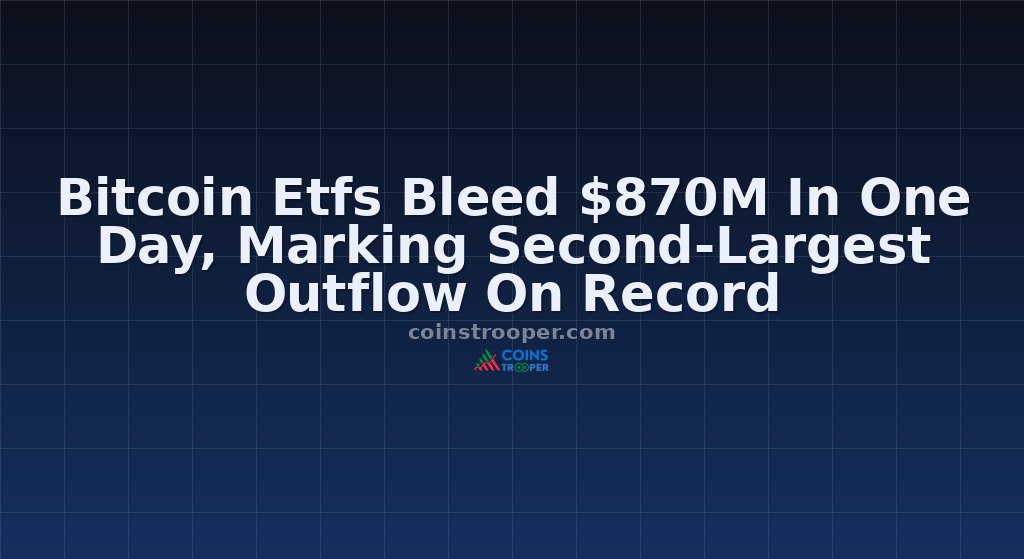 Bitcoin Etfs Bleed $870M In One Day, Marking Second-Largest Outflow On Record