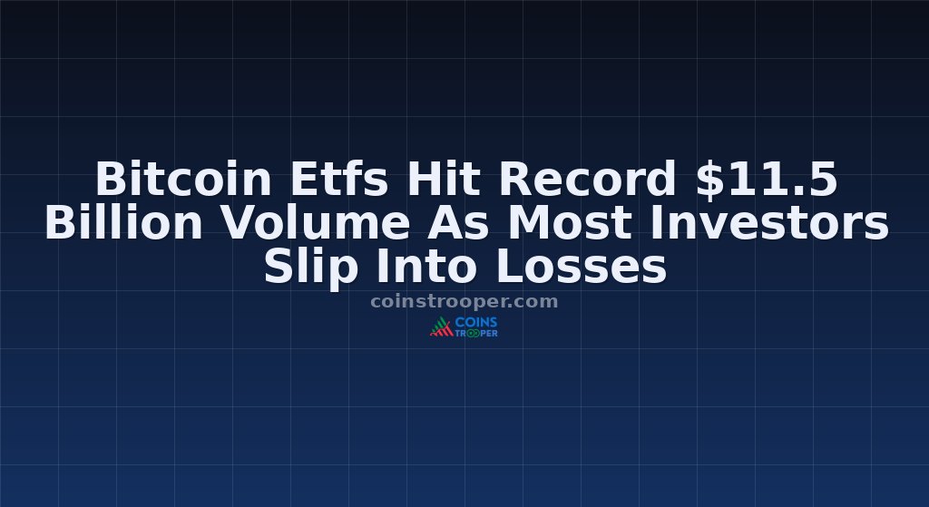 Bitcoin Etfs Hit Record $11.5 Billion Volume As Most Investors Slip Into Losses