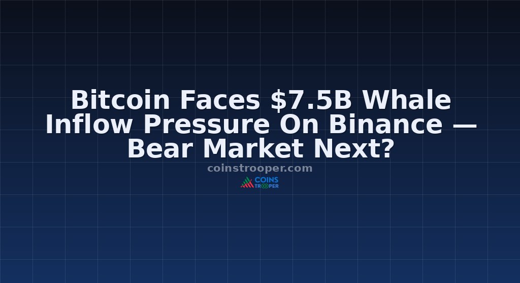 Bitcoin Faces $7.5B Whale Inflow Pressure On Binance — Bear Market Next?