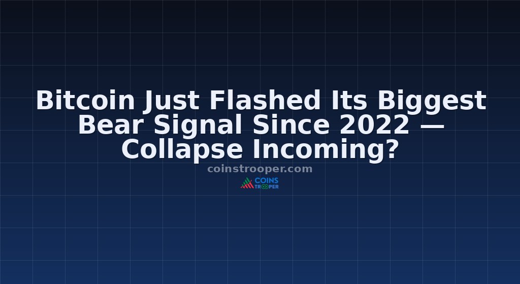 Bitcoin Just Flashed Its Biggest Bear Signal Since 2022 — Collapse Incoming?