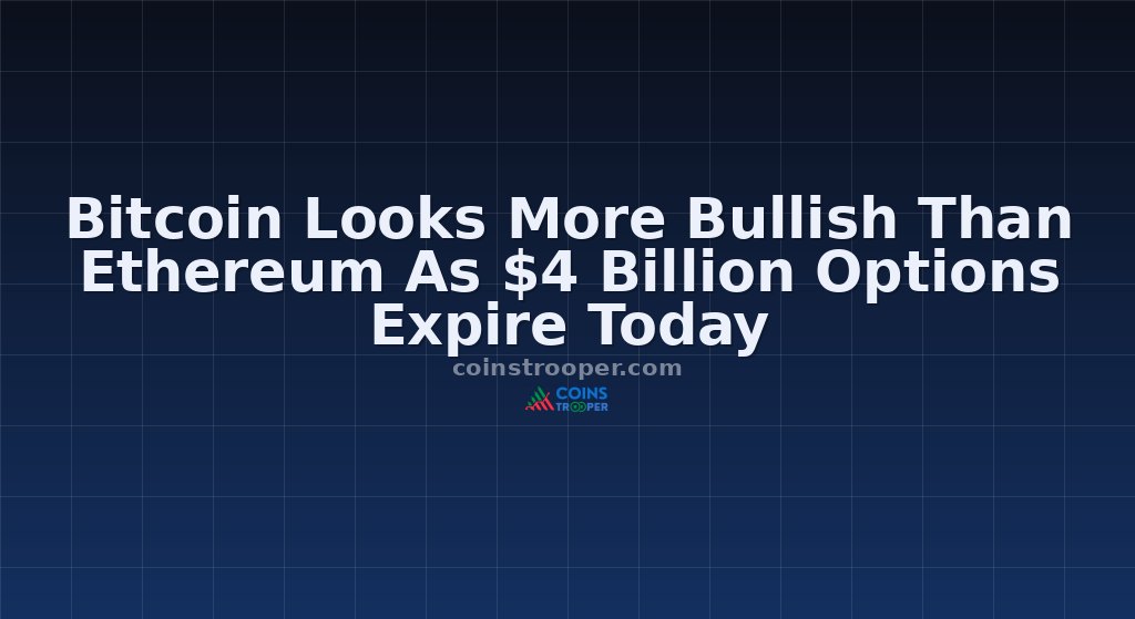 Bitcoin Looks More Bullish Than Ethereum As $4 Billion Options Expire Today