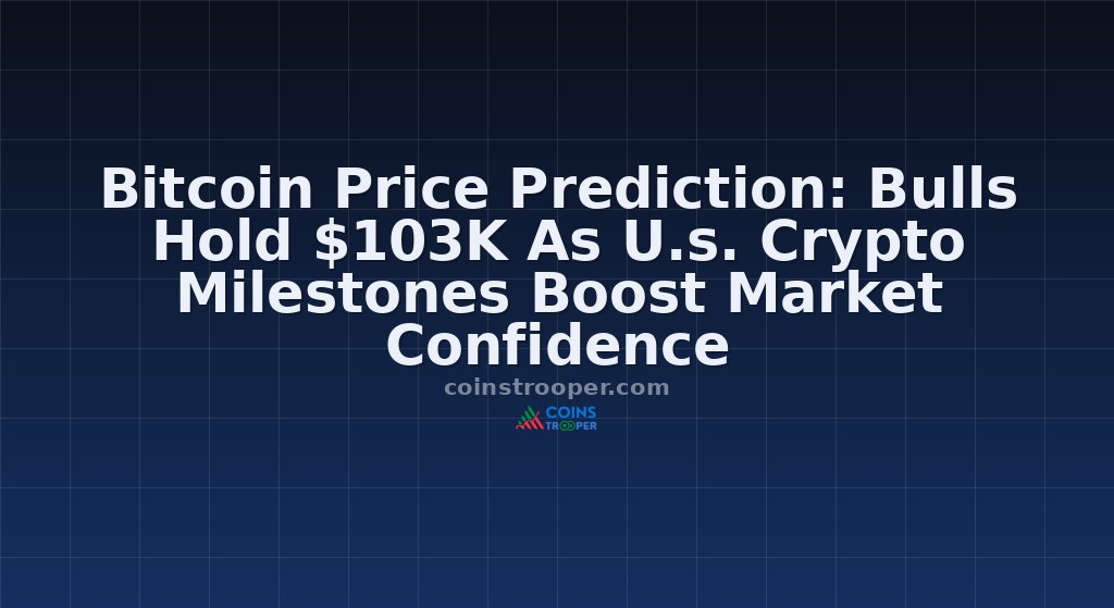 Bitcoin Price Prediction: Bulls Hold $103K As U.s. Crypto Milestones Boost Market Confidence