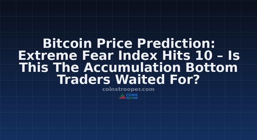 Bitcoin Price Prediction: Extreme Fear Index Hits 10 – Is This The Accumulation Bottom Traders Waited For?