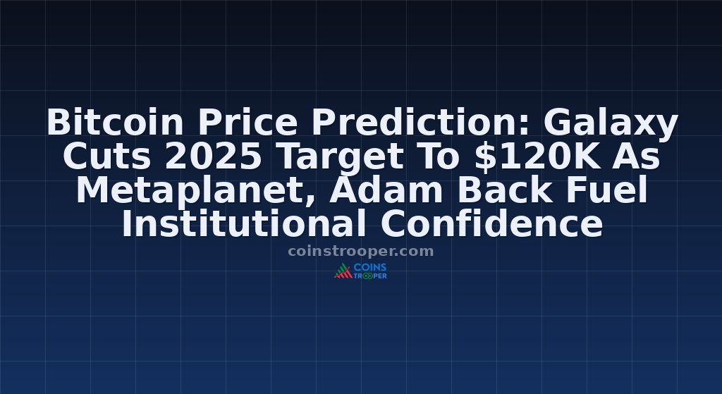 Bitcoin Price Prediction: Galaxy Cuts 2025 Target To $120K As Metaplanet, Adam Back Fuel Institutional Confidence