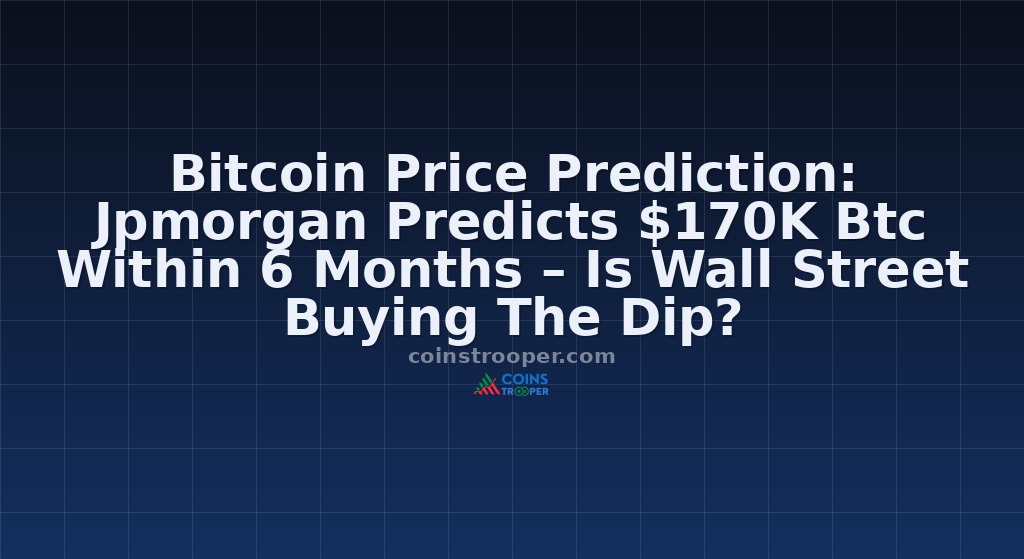 Bitcoin Price Prediction: Jpmorgan Predicts $170K Btc Within 6 Months – Is Wall Street Buying The Dip?