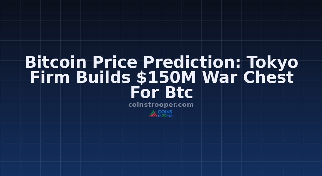 Bitcoin Price Prediction: Tokyo Firm Builds $150M War Chest For Btc