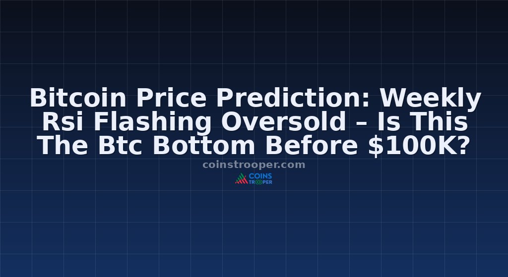 Bitcoin Price Prediction: Weekly Rsi Flashing Oversold – Is This The Btc Bottom Before $100K?