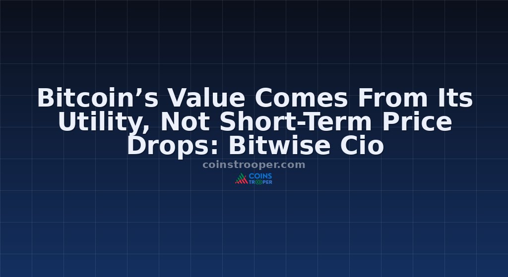 Bitcoin’s Value Comes From Its Utility, Not Short-Term Price Drops: Bitwise Cio