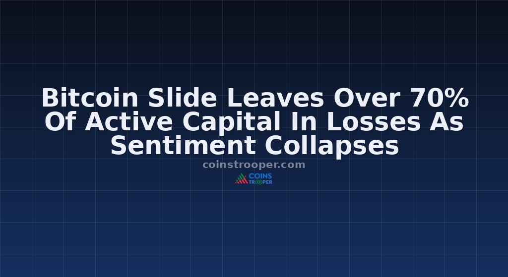Bitcoin Slide Leaves Over 70% Of Active Capital In Losses As Sentiment Collapses
