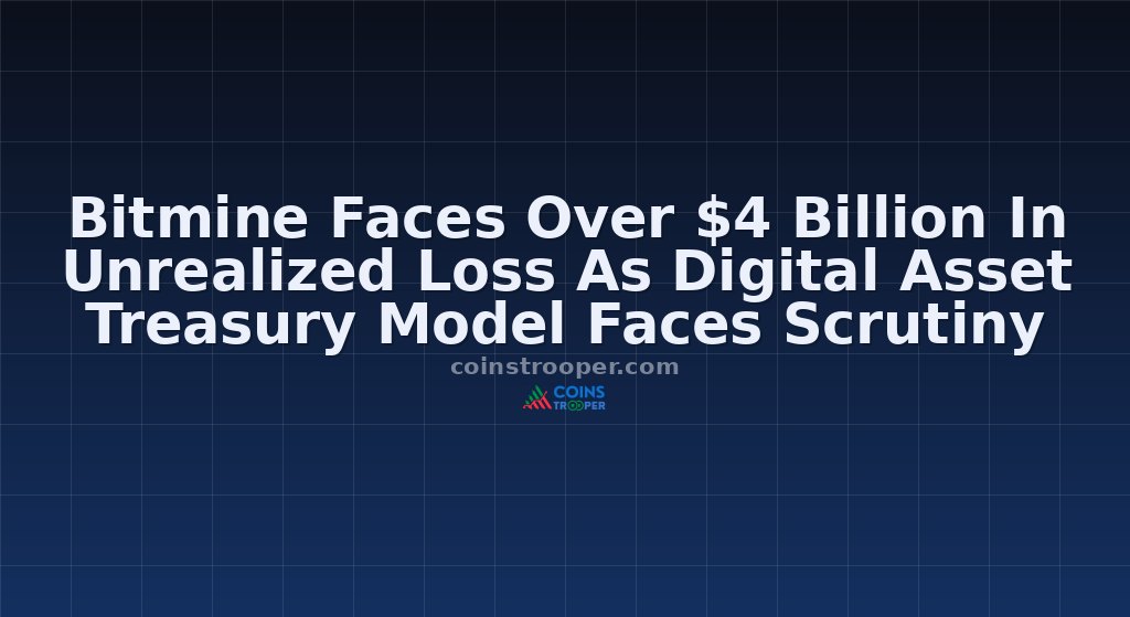 Bitmine Faces Over $4 Billion In Unrealized Loss As Digital Asset Treasury Model Faces Scrutiny