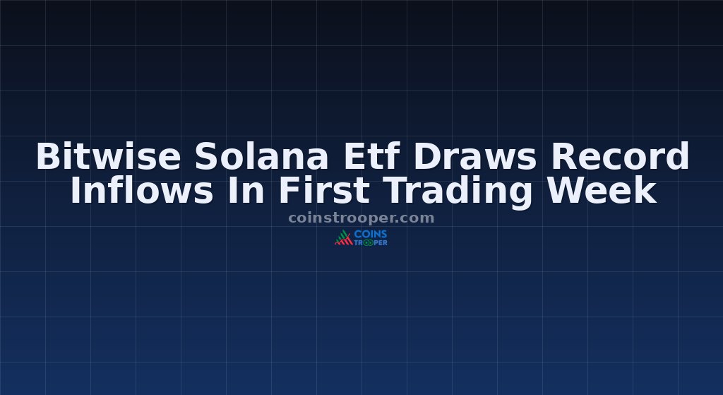 Bitwise Solana Etf Draws Record Inflows In First Trading Week