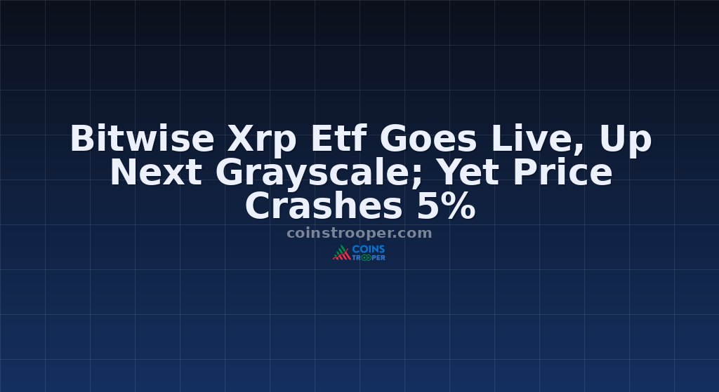 Bitwise Xrp Etf Goes Live, Up Next Grayscale; Yet Price Crashes 5%