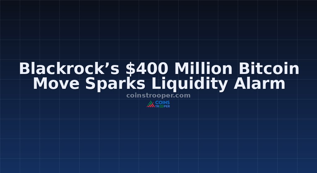 Blackrock’s $400 Million Bitcoin Move Sparks Liquidity Alarm