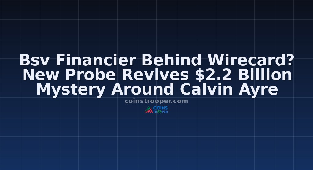Bsv Financier Behind Wirecard? New Probe Revives $2.2 Billion Mystery Around Calvin Ayre