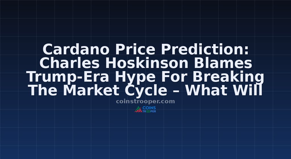 Cardano Price Prediction: Charles Hoskinson Blames Trump-Era Hype For Breaking The Market Cycle – What Will Happen To Ada?