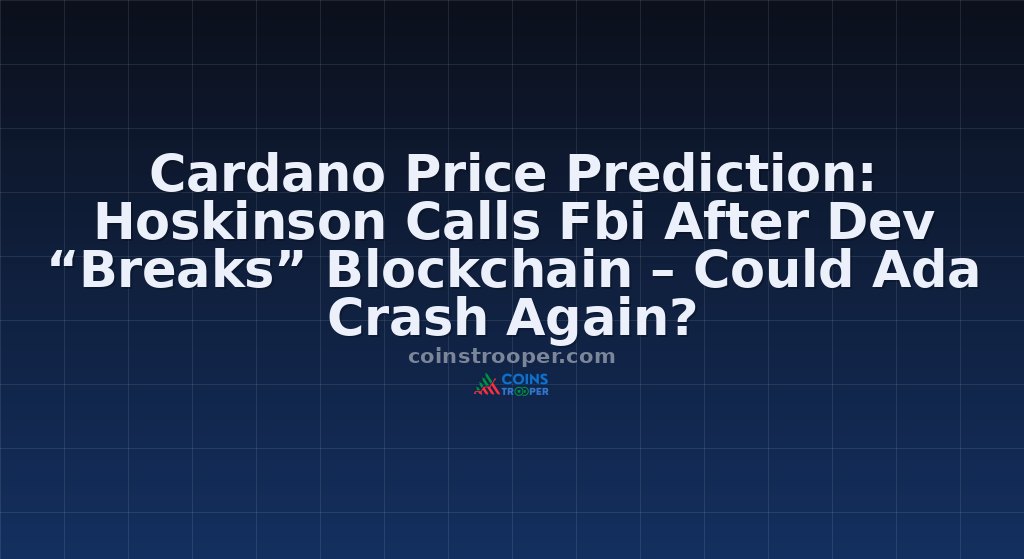 Cardano Price Prediction: Hoskinson Calls Fbi After Dev “Breaks” Blockchain – Could Ada Crash Again?