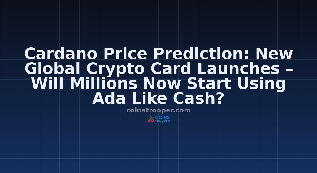 Cardano Price Prediction: New Global Crypto Card Launches – Will Millions Now Start Using Ada Like Cash?