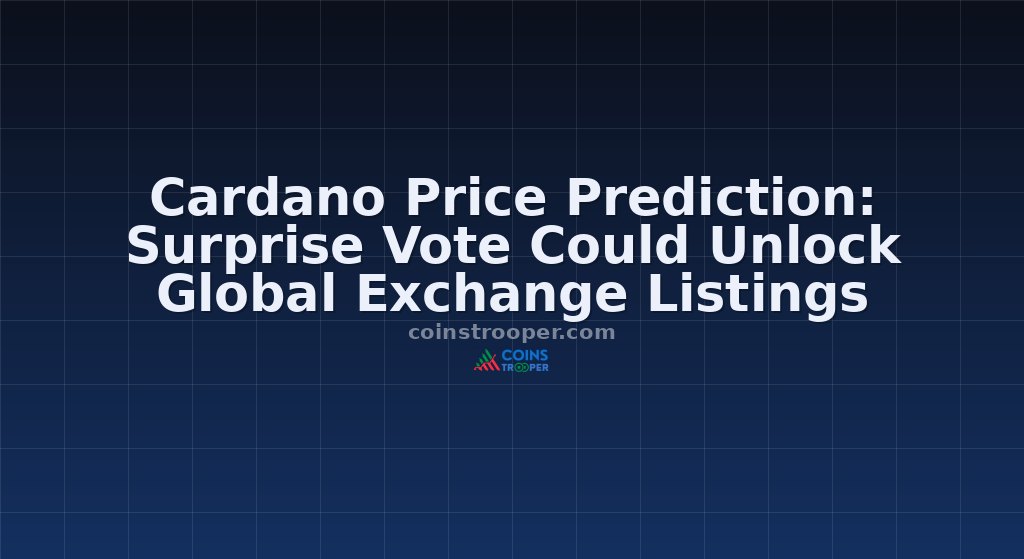 Cardano Price Prediction: Surprise Vote Could Unlock Global Exchange Listings